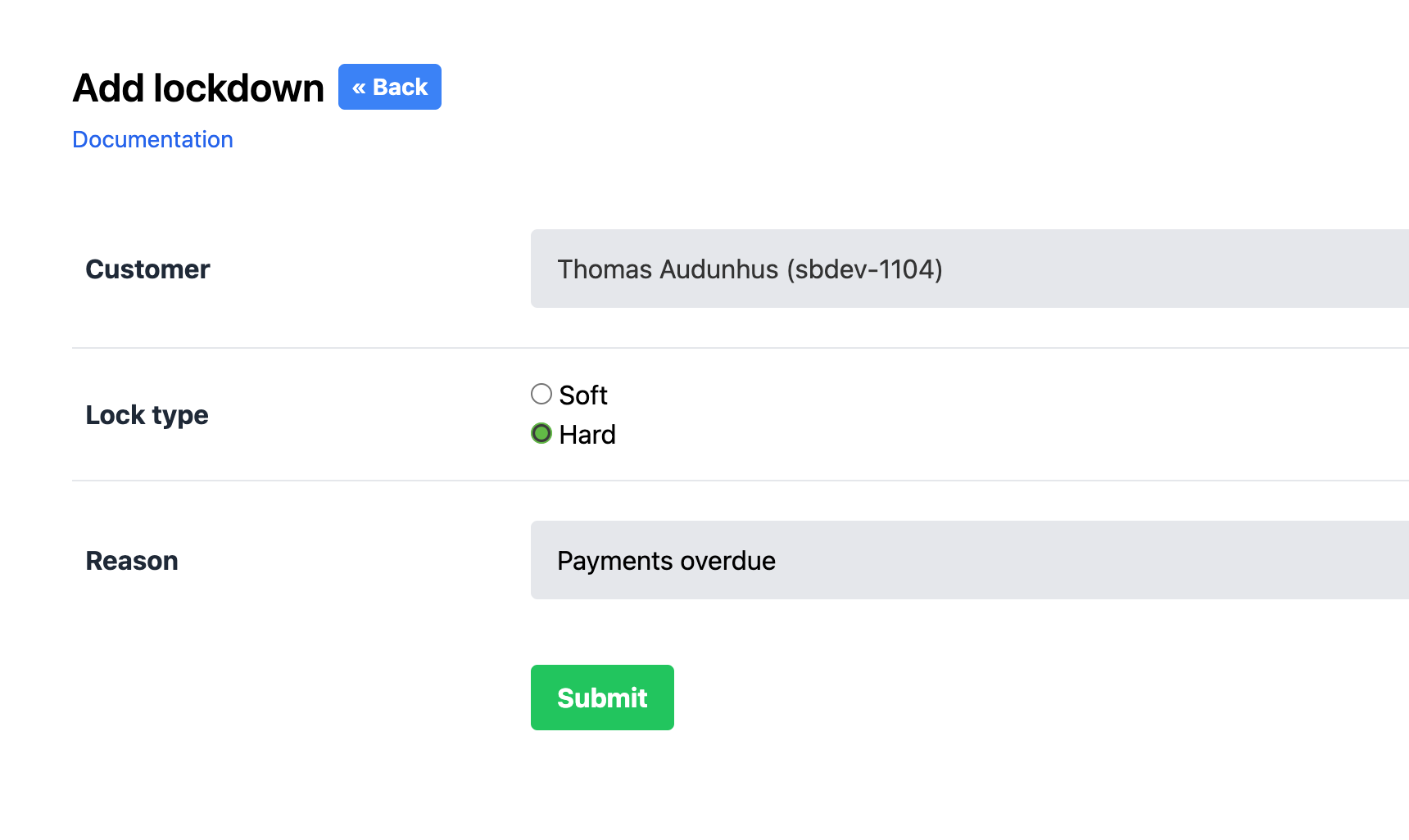 customer lockdown add